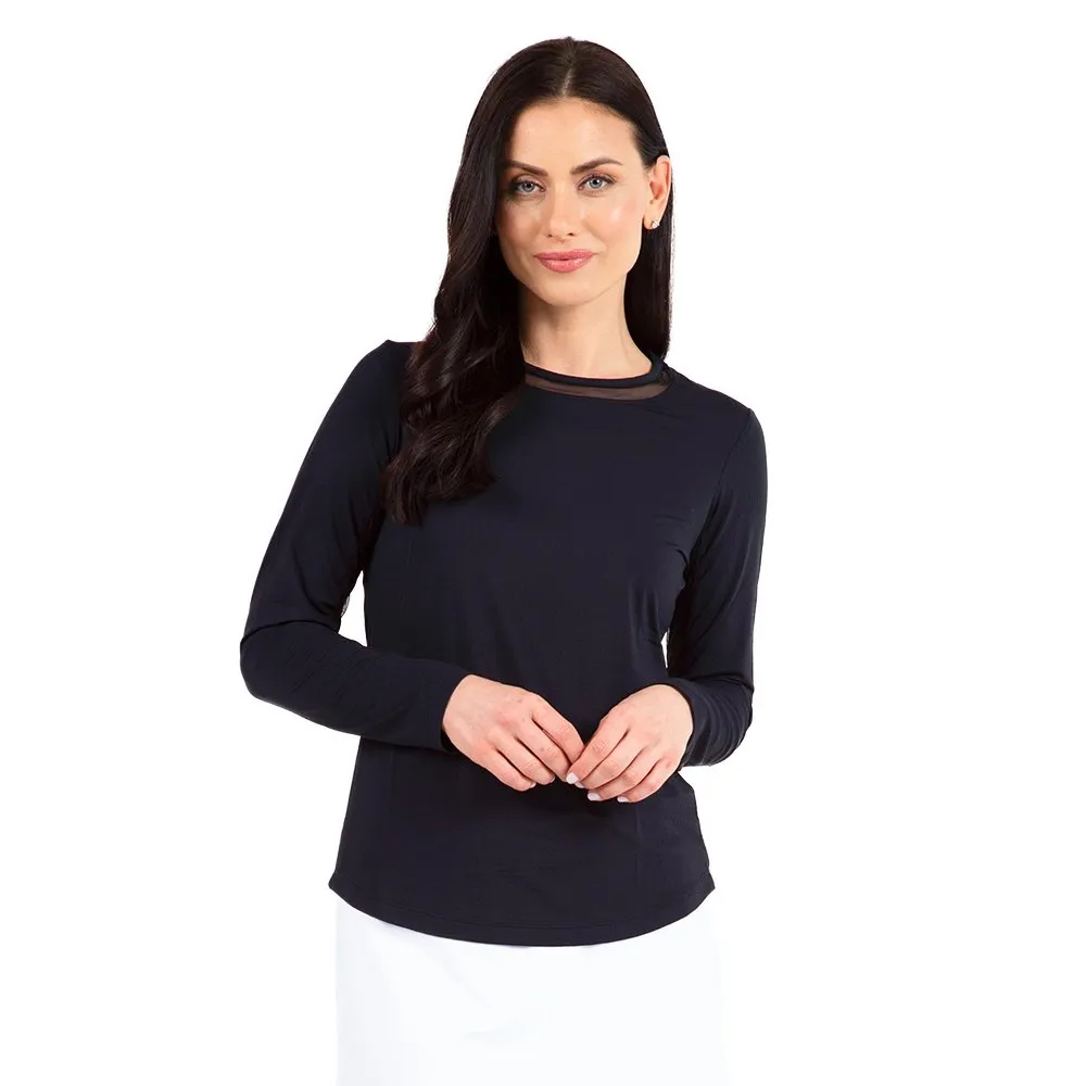 Ibkul Solid Long Sleeve Crew Neck Shirt (Women's)