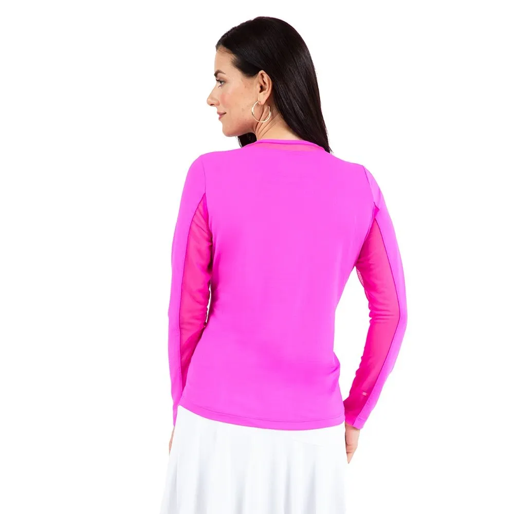 Ibkul Solid Long Sleeve Crew Neck Shirt (Women's)