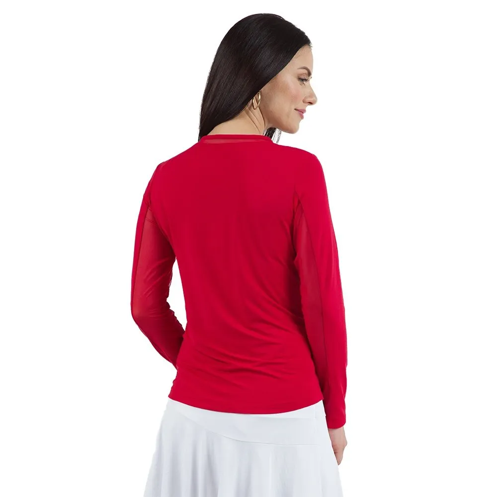 Ibkul Solid Long Sleeve Crew Neck Shirt (Women's)