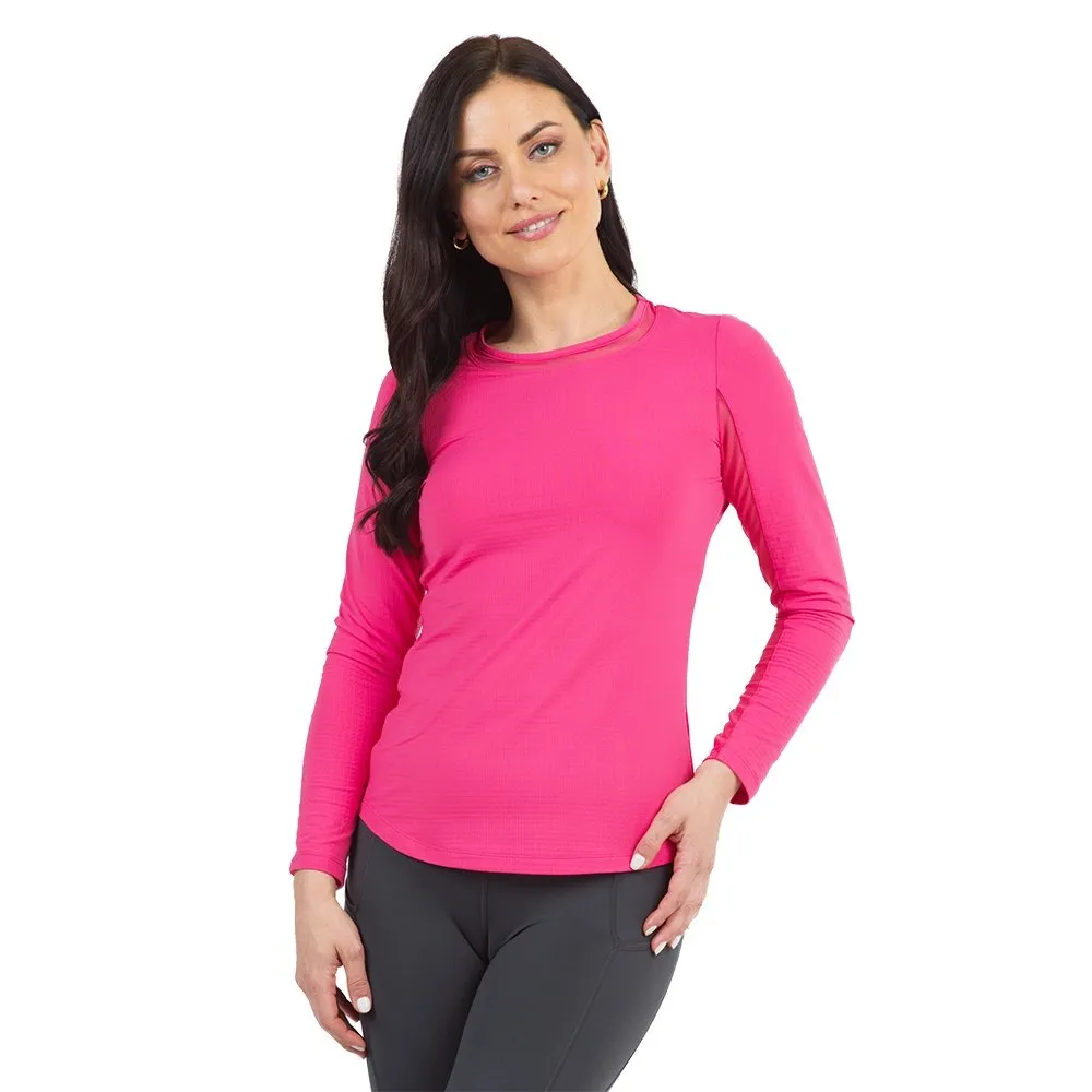 Ibkul Solid Long Sleeve Crew Neck Shirt (Women's)