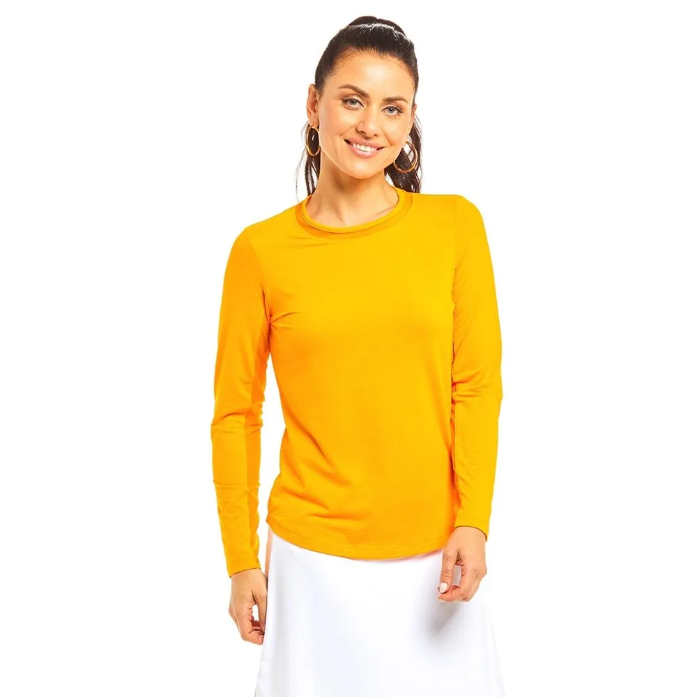 Ibkul Solid Long Sleeve Crew Neck Shirt (Women's)