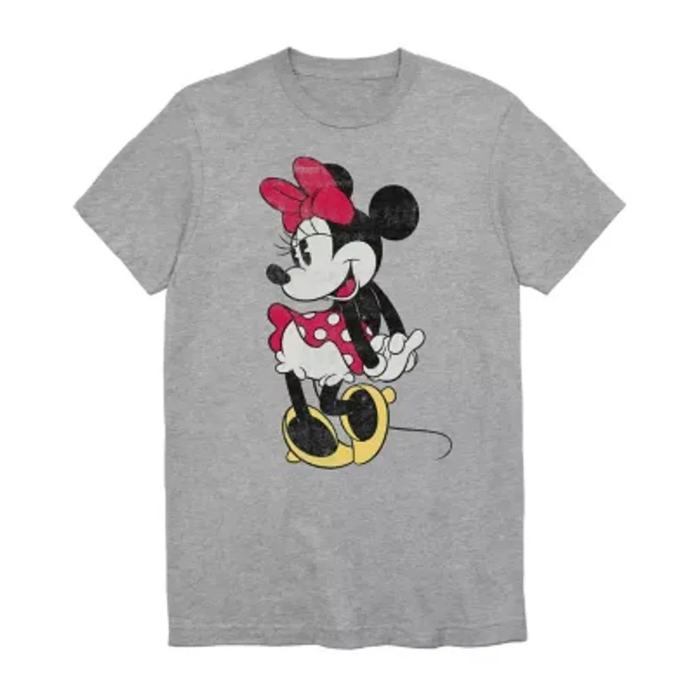 JCPenney Classic Minnie Mens Crew Neck Short Sleeve Regular Fit Mouse Graphic T-Shirt