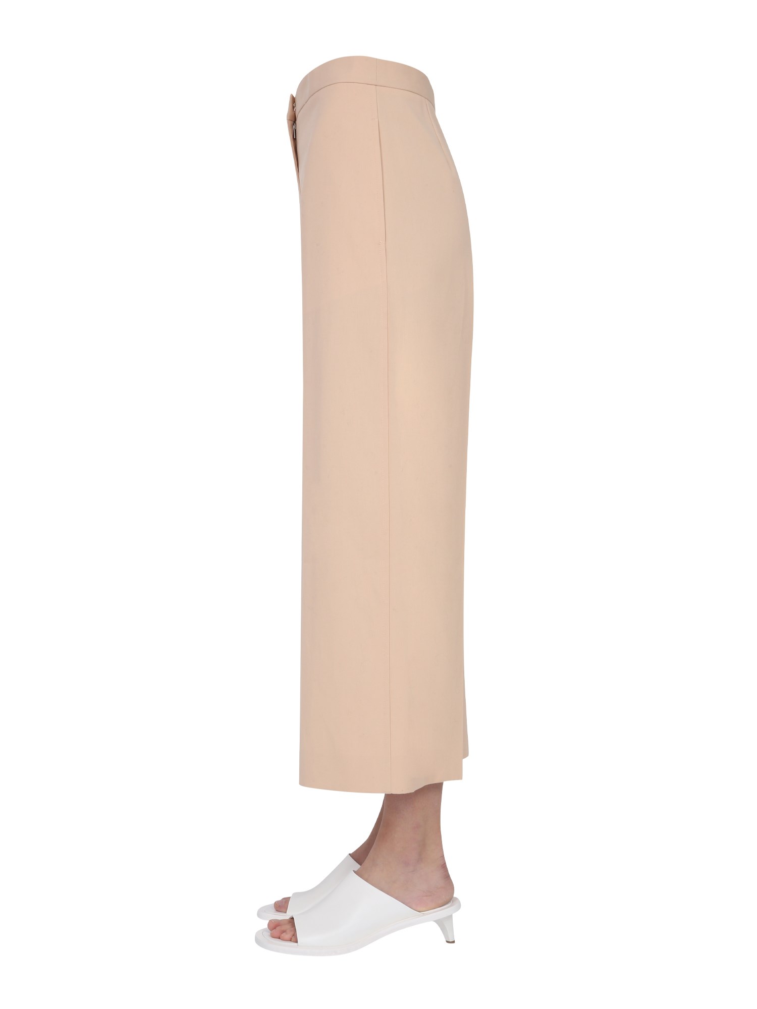 JIL SANDER    CROPPED COTTON TROUSERS WITH WIDE LEG