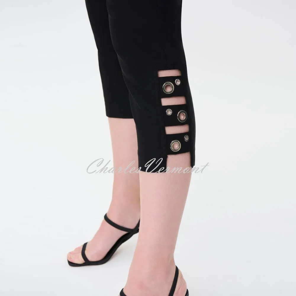 Joseph Ribkoff Capri Trouser with Eyelet Ladder Detail - Style 231026 (Black)