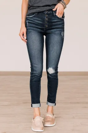 KanCan Button Fly Skinny Jeans- Julia Wash