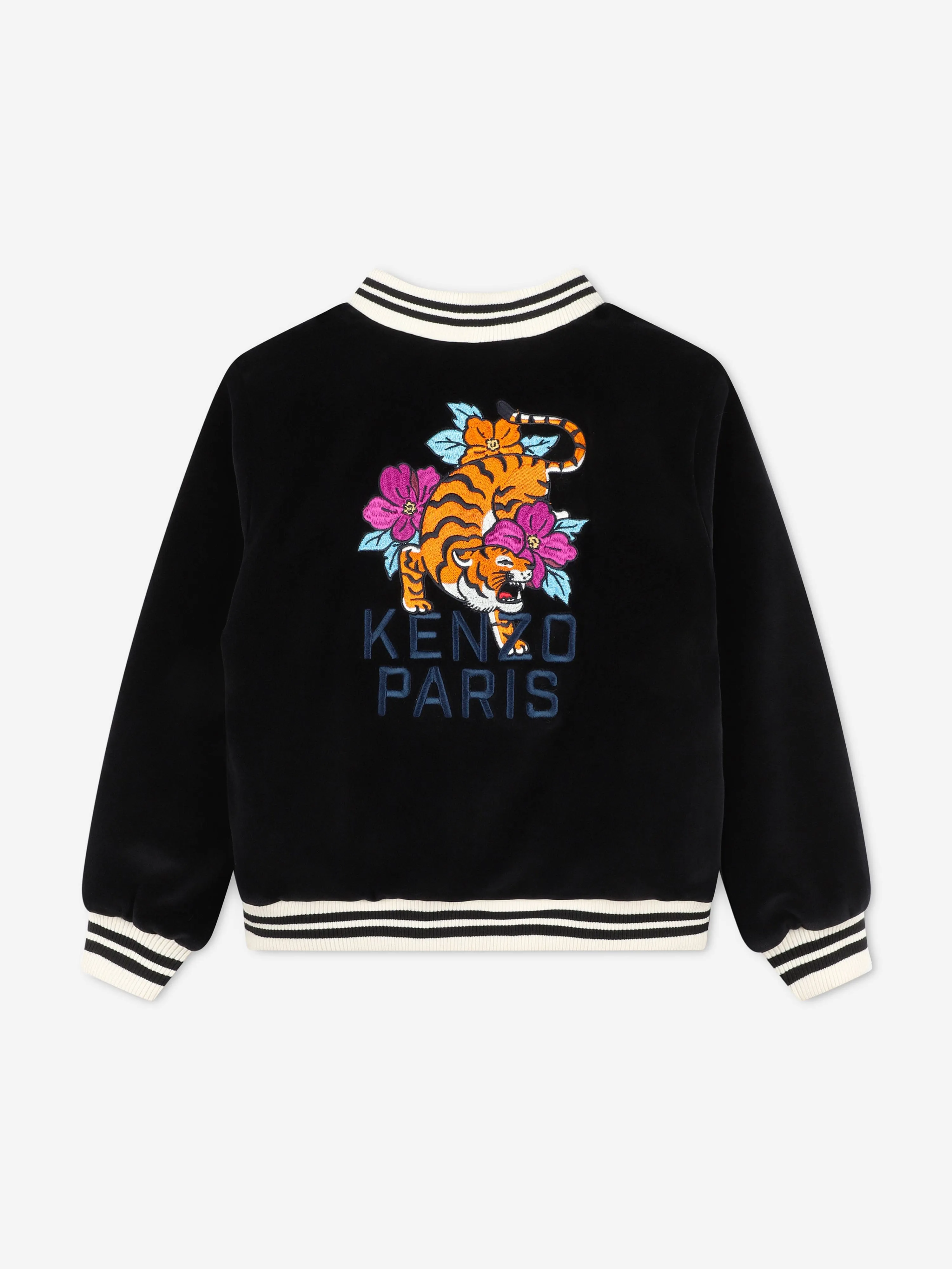 KENZO Girls Zip Up Jacket in Black