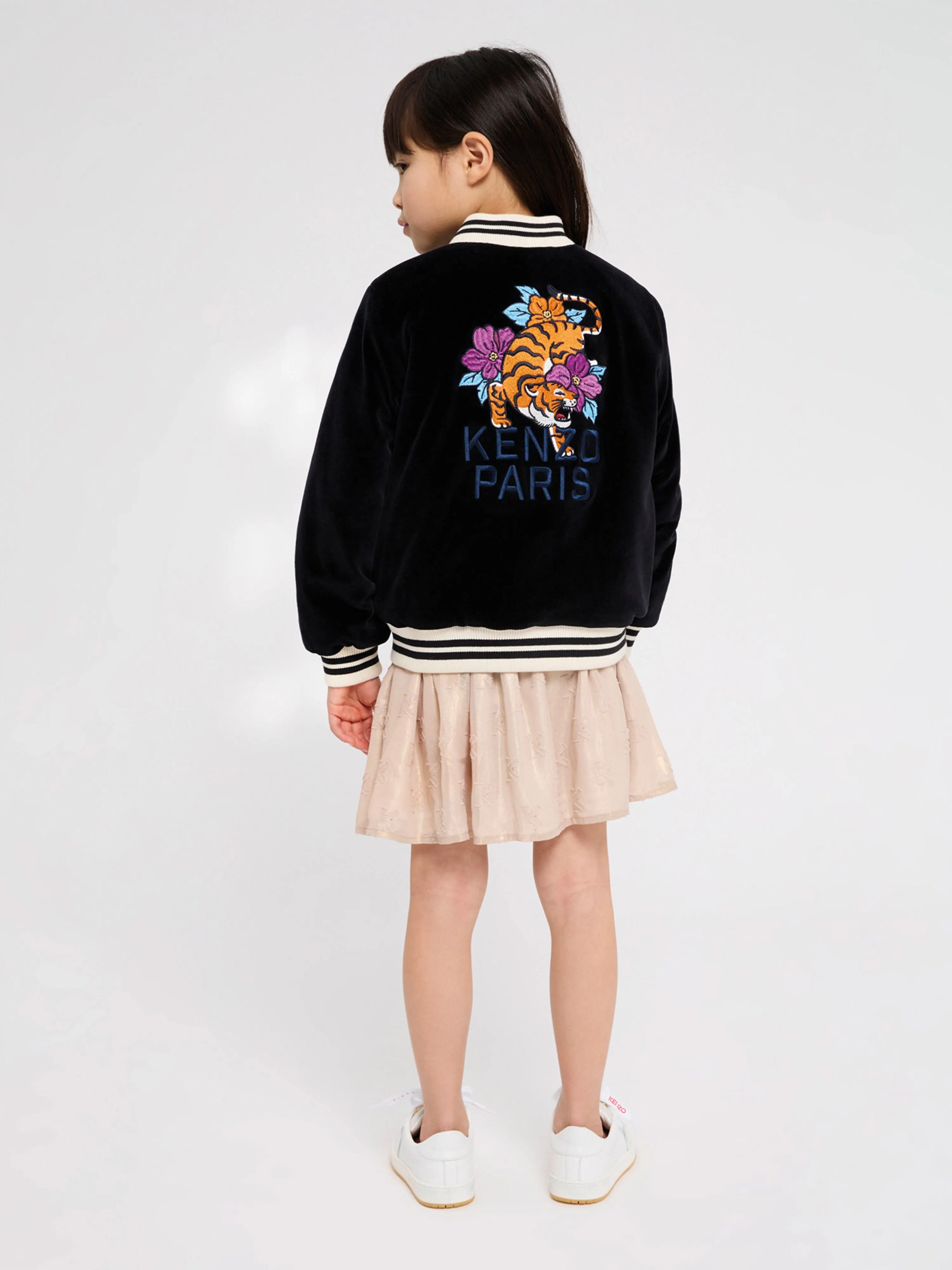 KENZO Girls Zip Up Jacket in Black