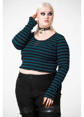 Killstar Chimera Stripe Top Green