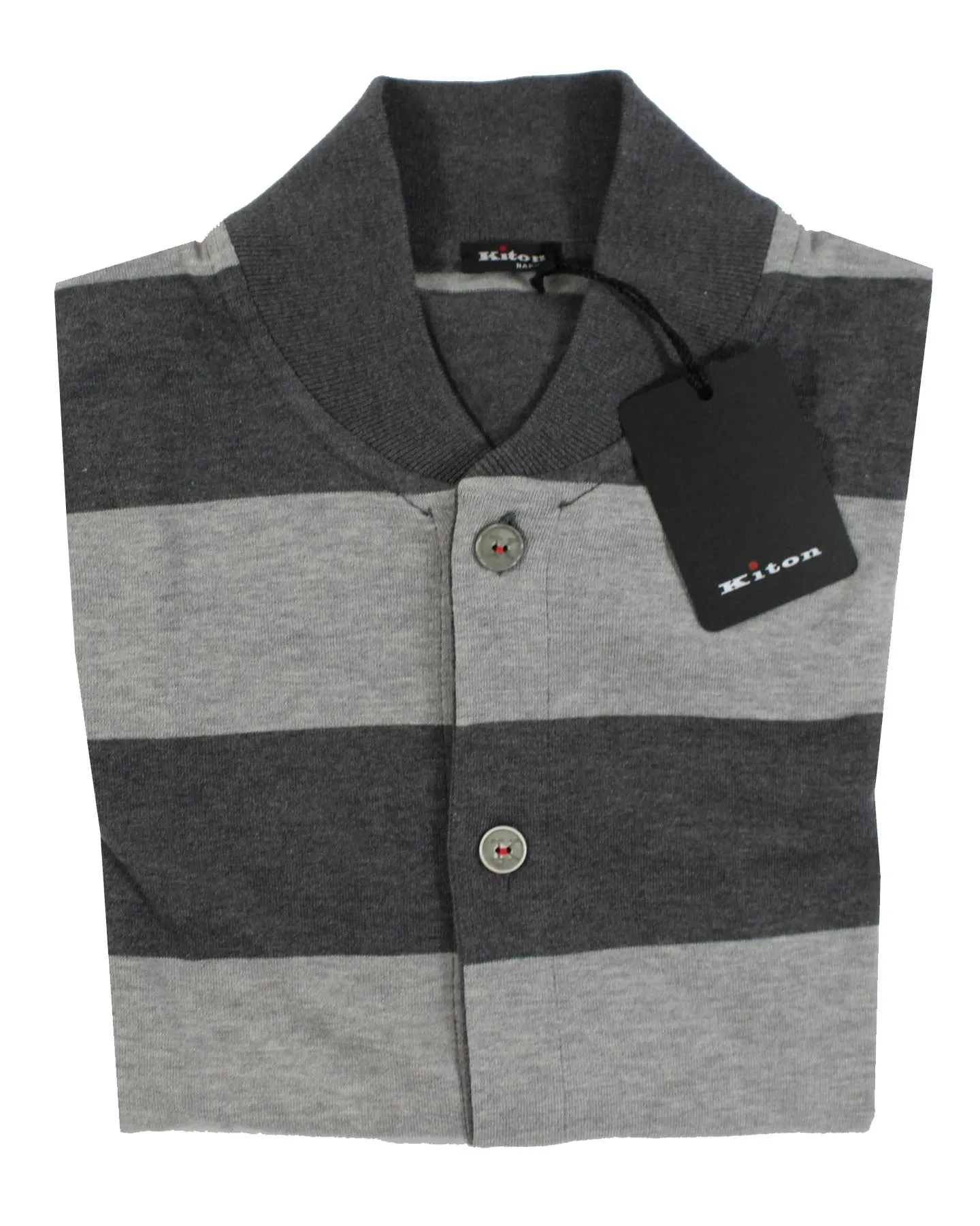 Kiton Sleeveless Cardigan Gray Stripes - Sleeveless Sweater EU 50 / M SALE