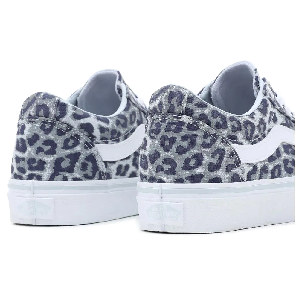 Ladies Animal Pop Blue Fog/White Vans Ward Old Skool Styling SALE