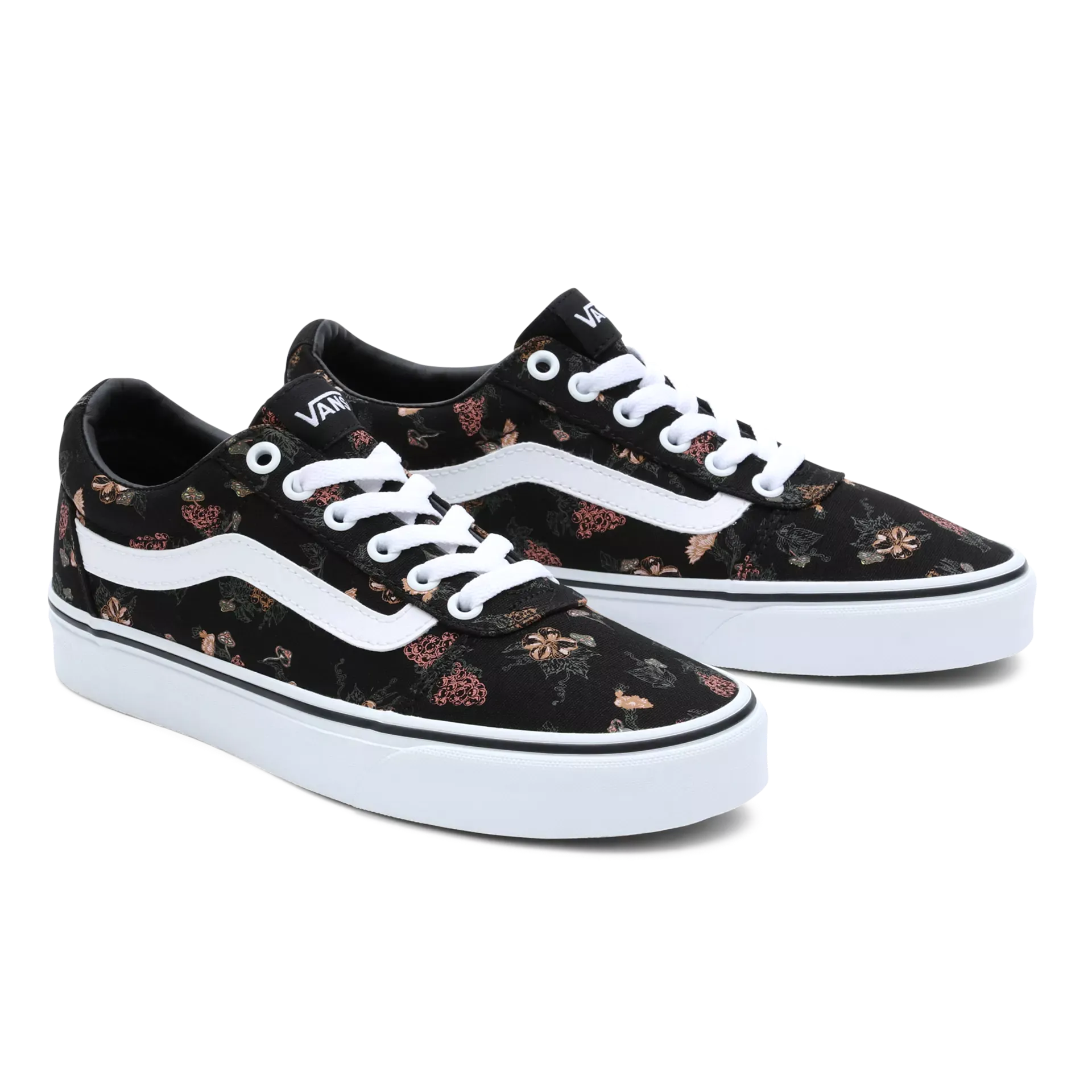 Ladies Garden Floral Black/White Vans Ward Old Skool Styling sale