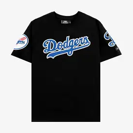 Los Angeles Dodgers Twill Mens Short Sleeve Shirt (Black)