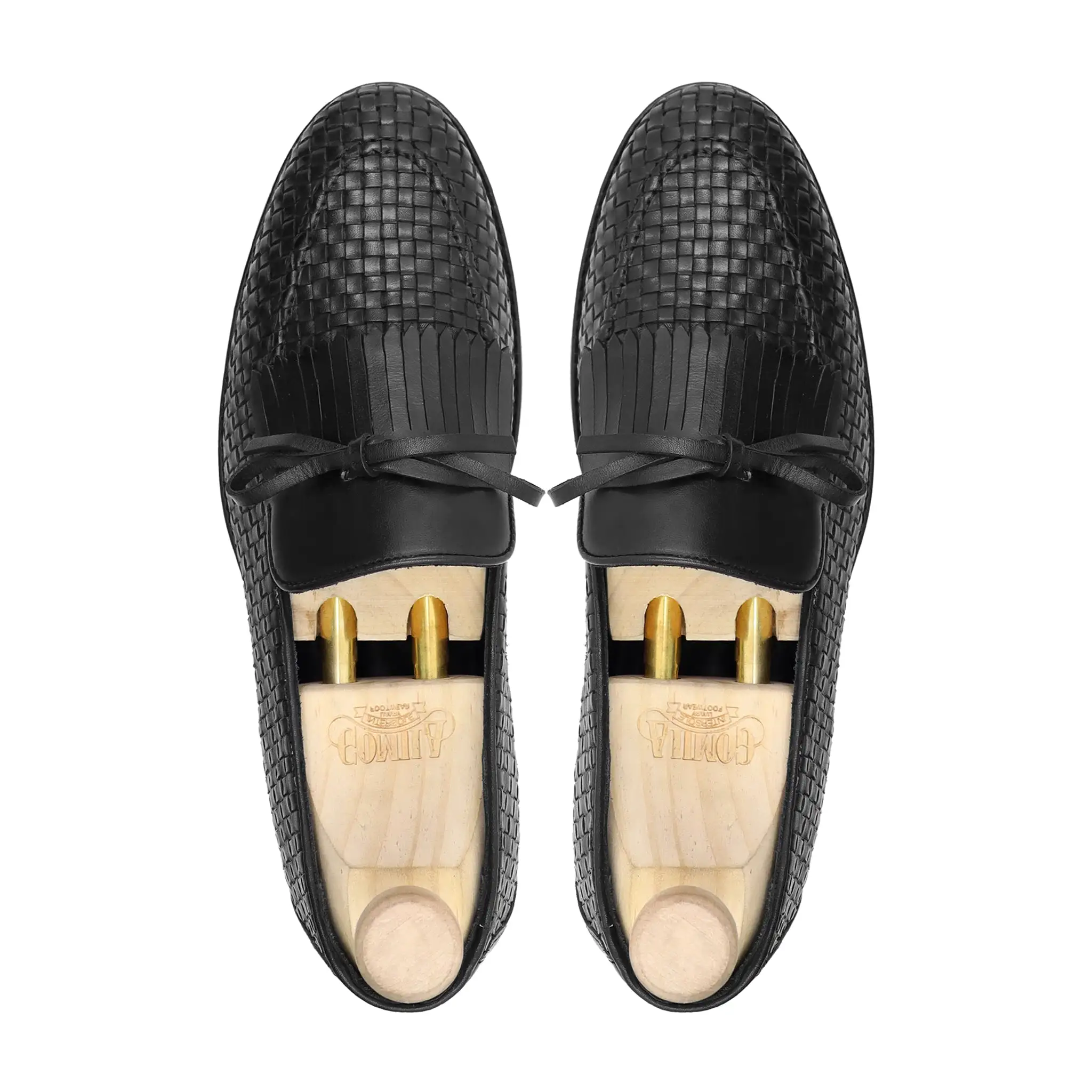 Lublin - Men's Black Hand Woven Leather Loafer