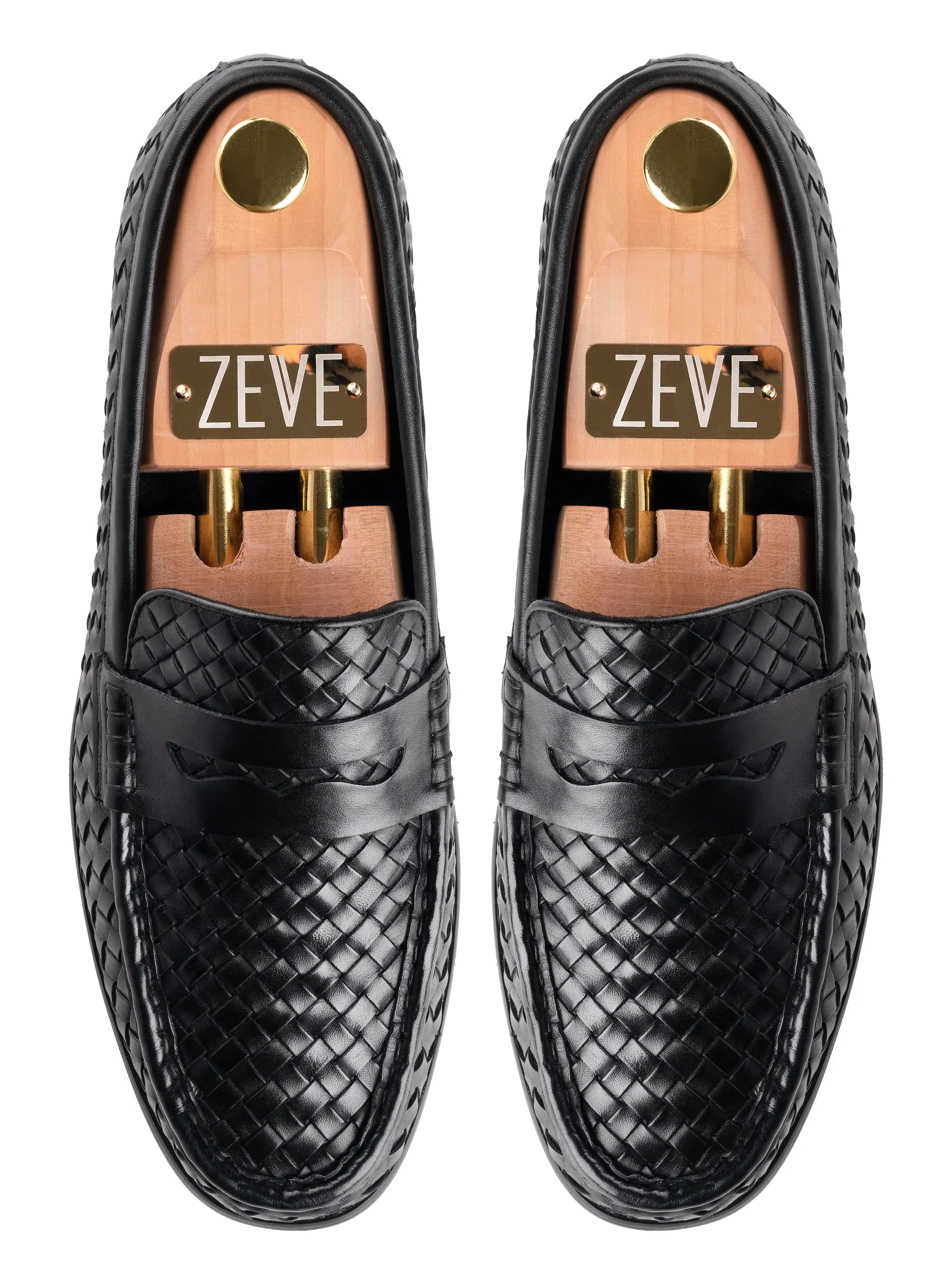 Marco Penny Loafer - Black Woven Leather