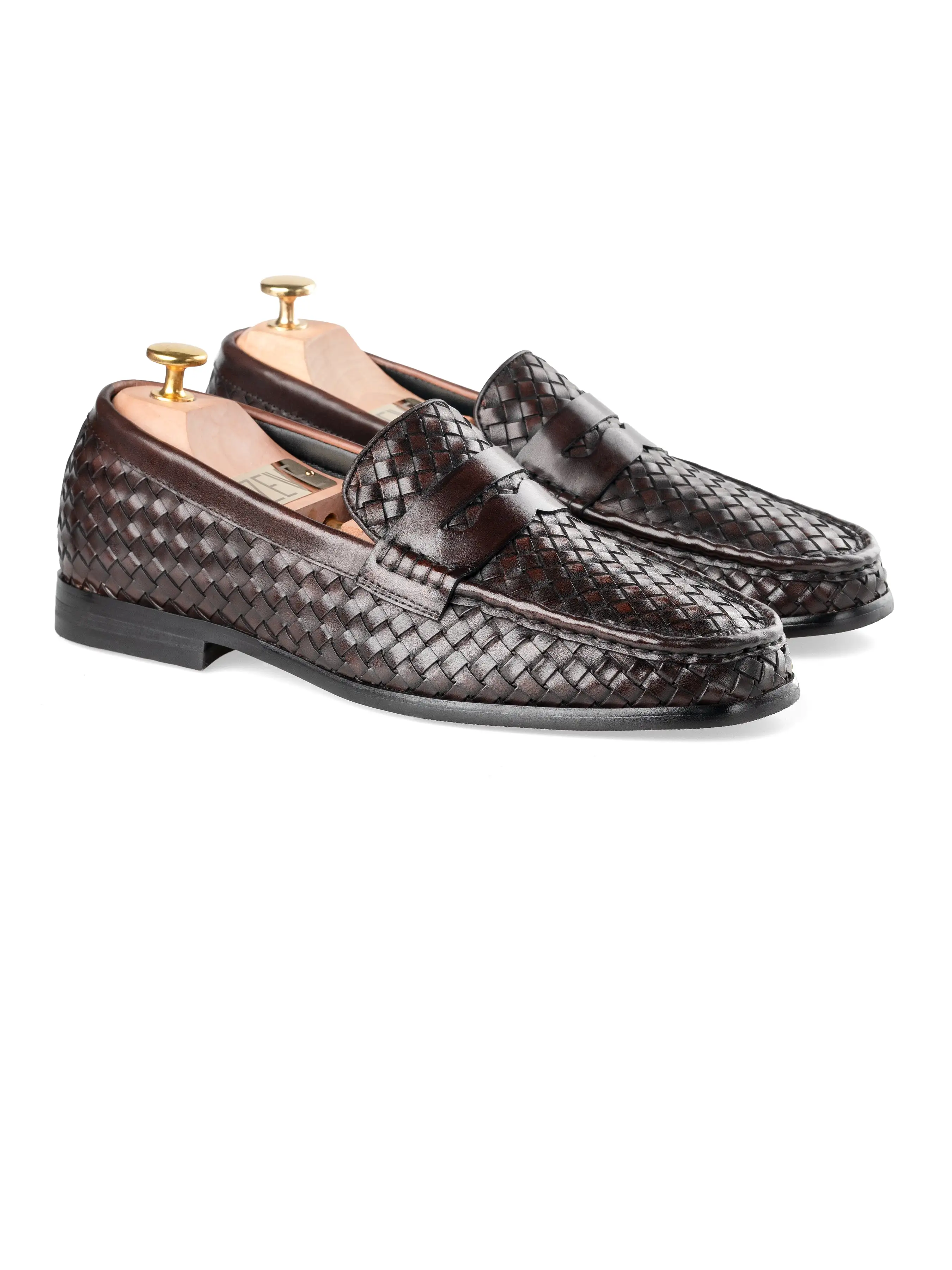 Marco Penny Loafer - Coffee Woven Leather