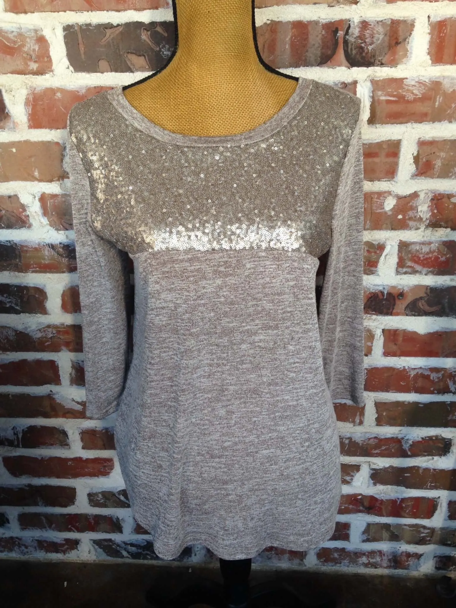 Mocha And Sequin Top