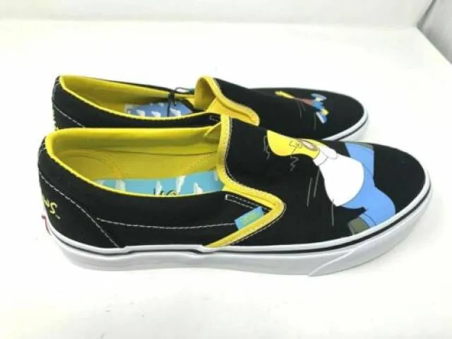 New vans x the simpsons slip on home & bart black mens exclusive rare new