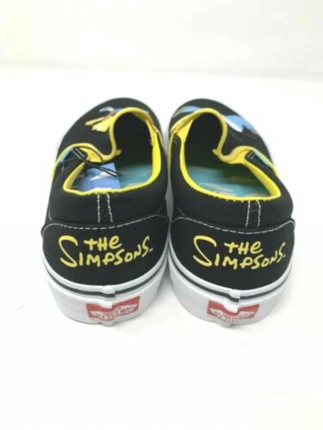 New vans x the simpsons slip on home & bart black mens exclusive rare new