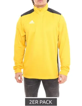 Pack of 2 adidas REGISTA 18 men s training shirt 1/4 zip with CLIMALITE technology CZ8648 yellow