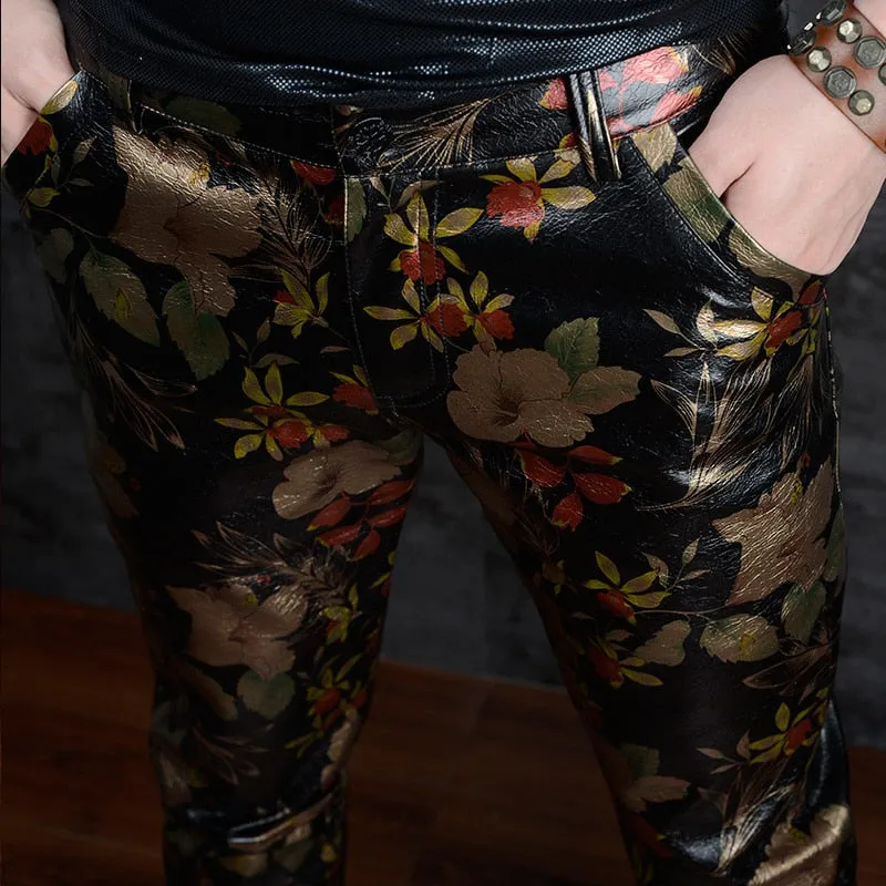 Personalized Printed Korean Style Men's Slim-fit Pants Nightclub Hip Hop Camouflage Trousers