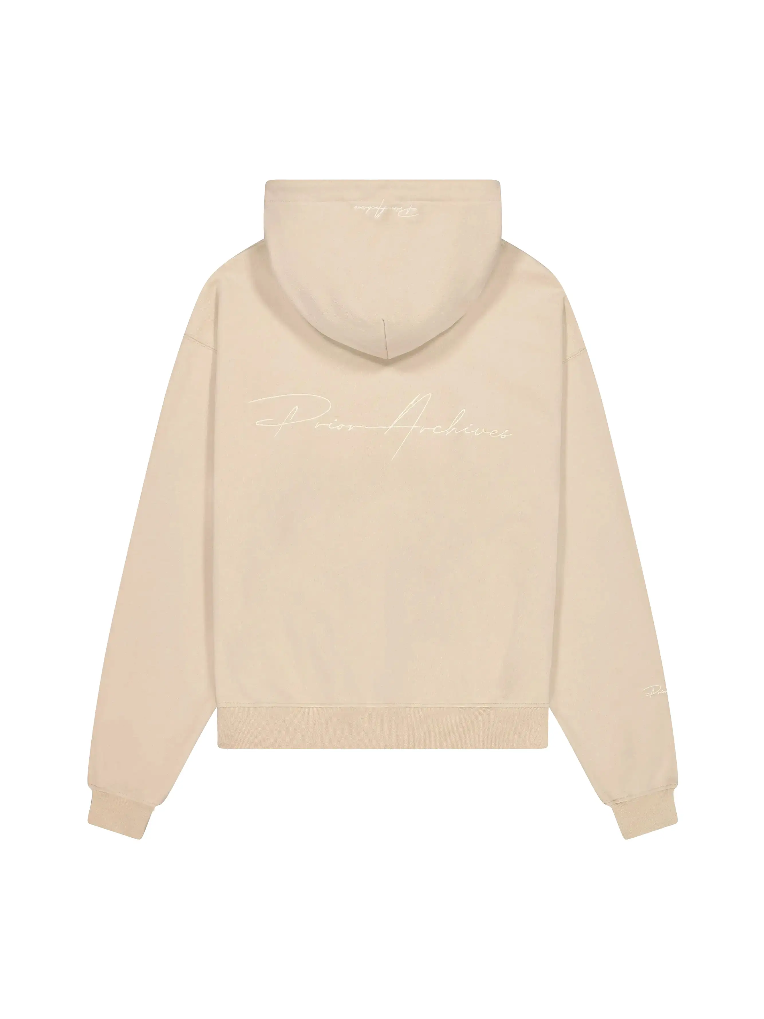 Prior Embroidery Logo Oversized Hoodie Sesame