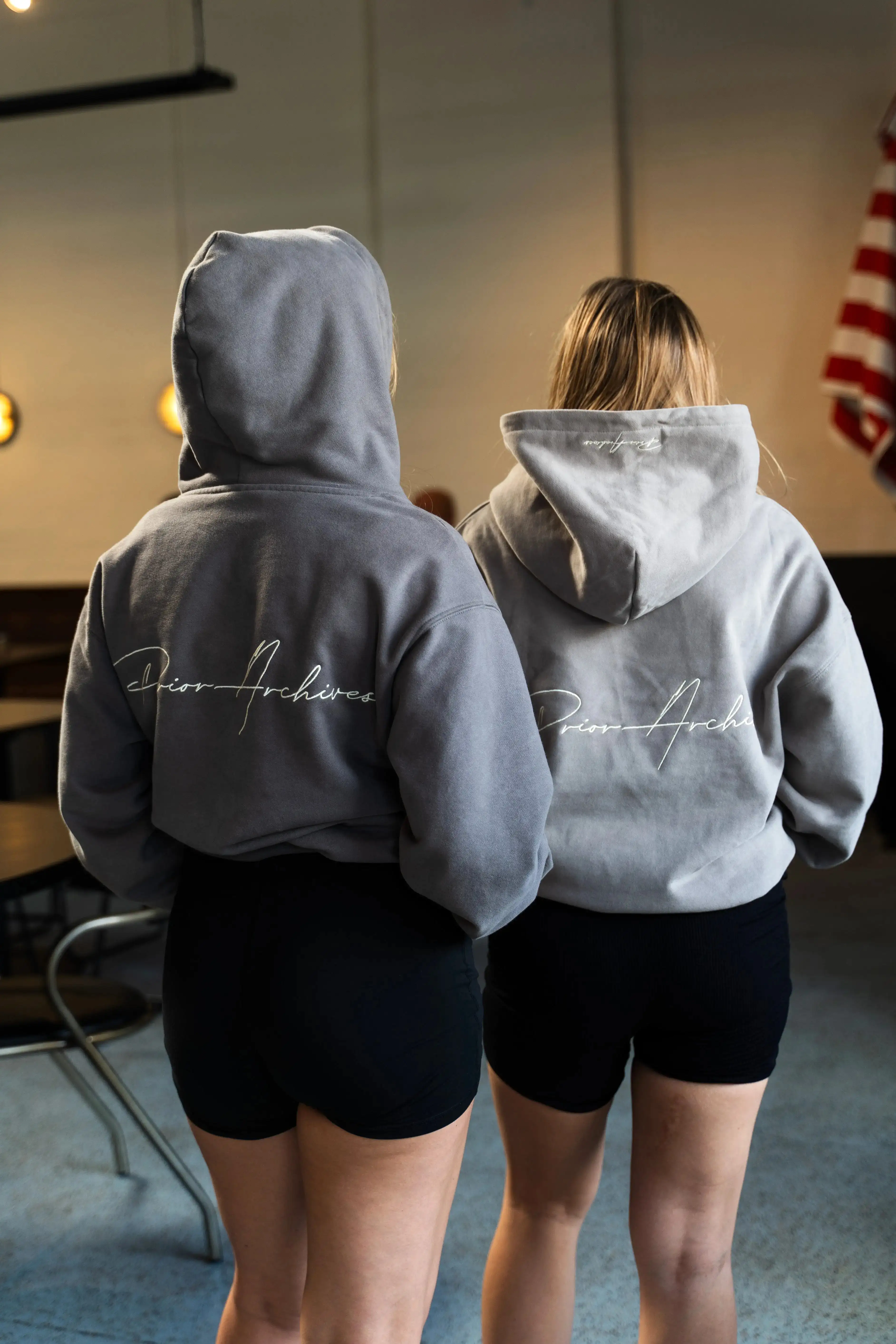 Prior Embroidery Logo Oversized Hoodie Slate