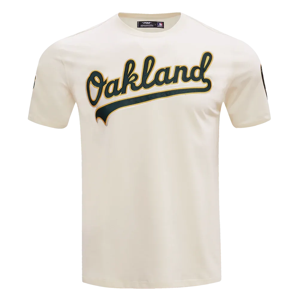 PRO STANDARD Oakland A's Tackle Twill Sj Tee (LOA136304)-EGGSHELL