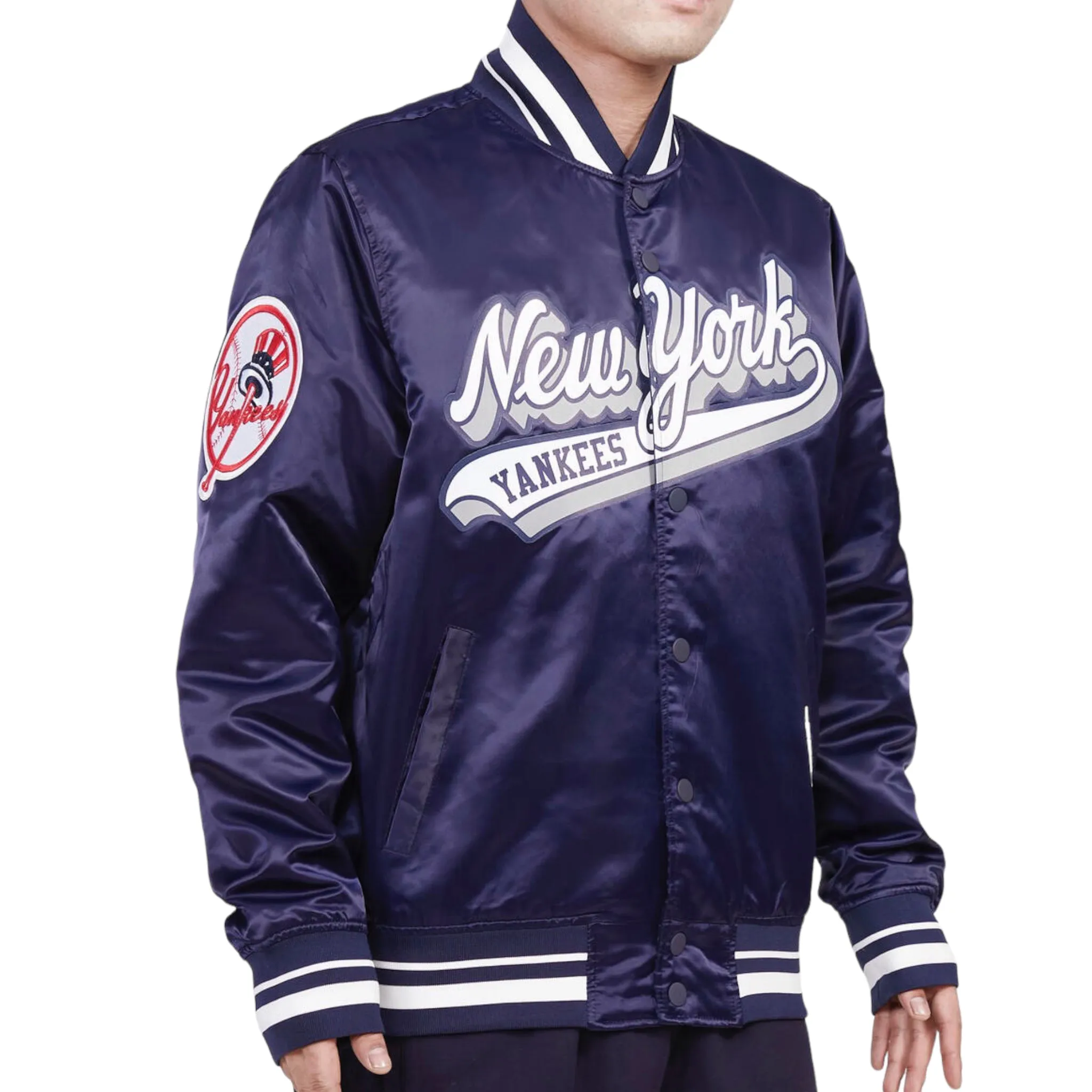 PRO STANDARD: Yankees Script Satin Jacket