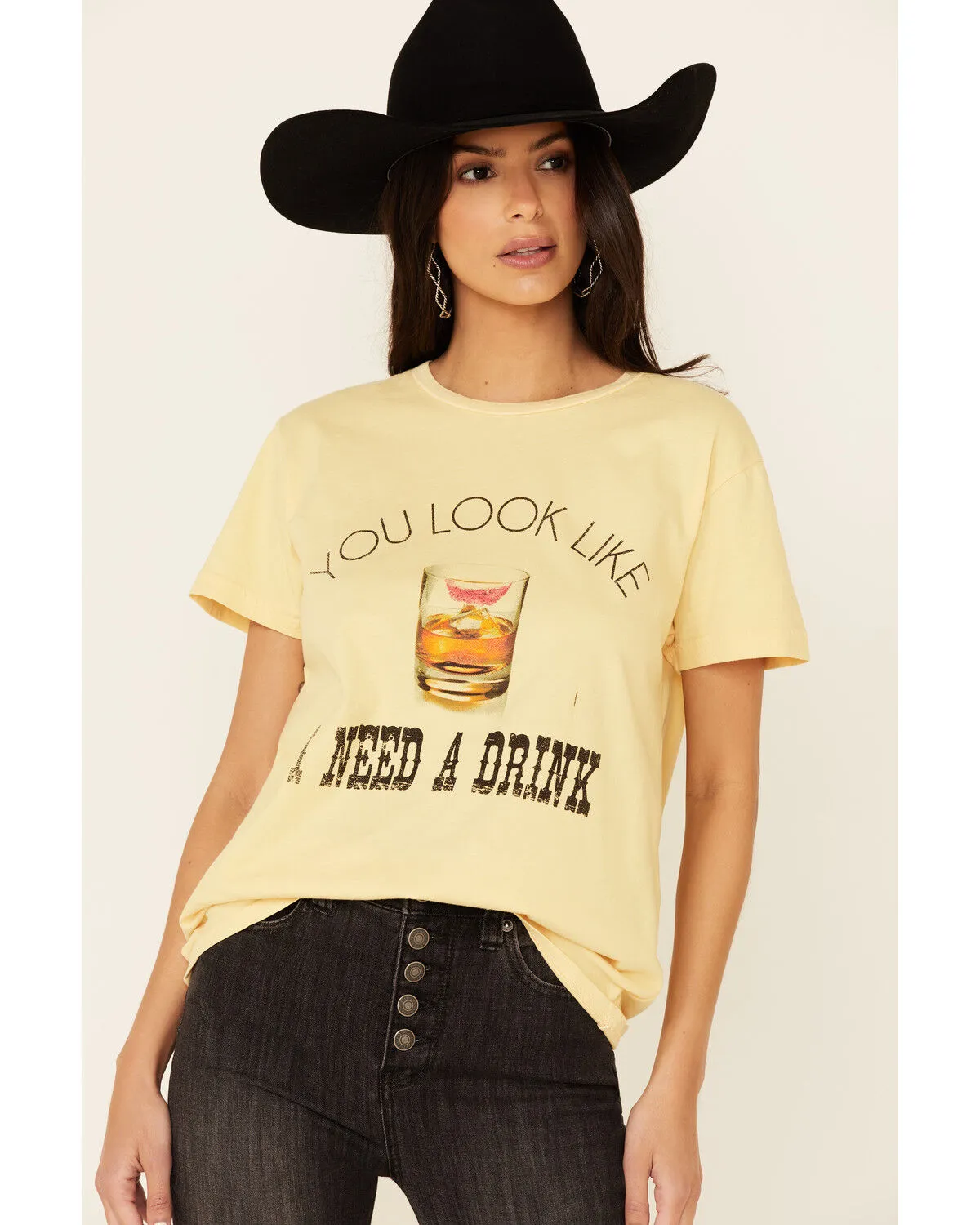 Product Name:  Goodie Two Sleeves Women's You Look Like I Need A Drink Graphic Short Sleeve Tee