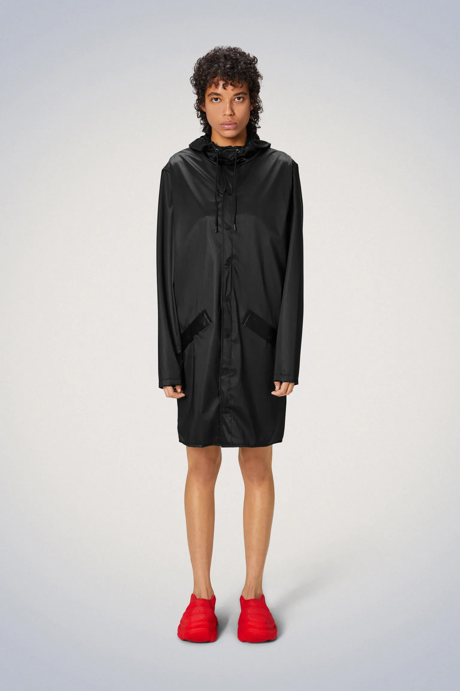  Rains      Long Jacket - Black Grain 