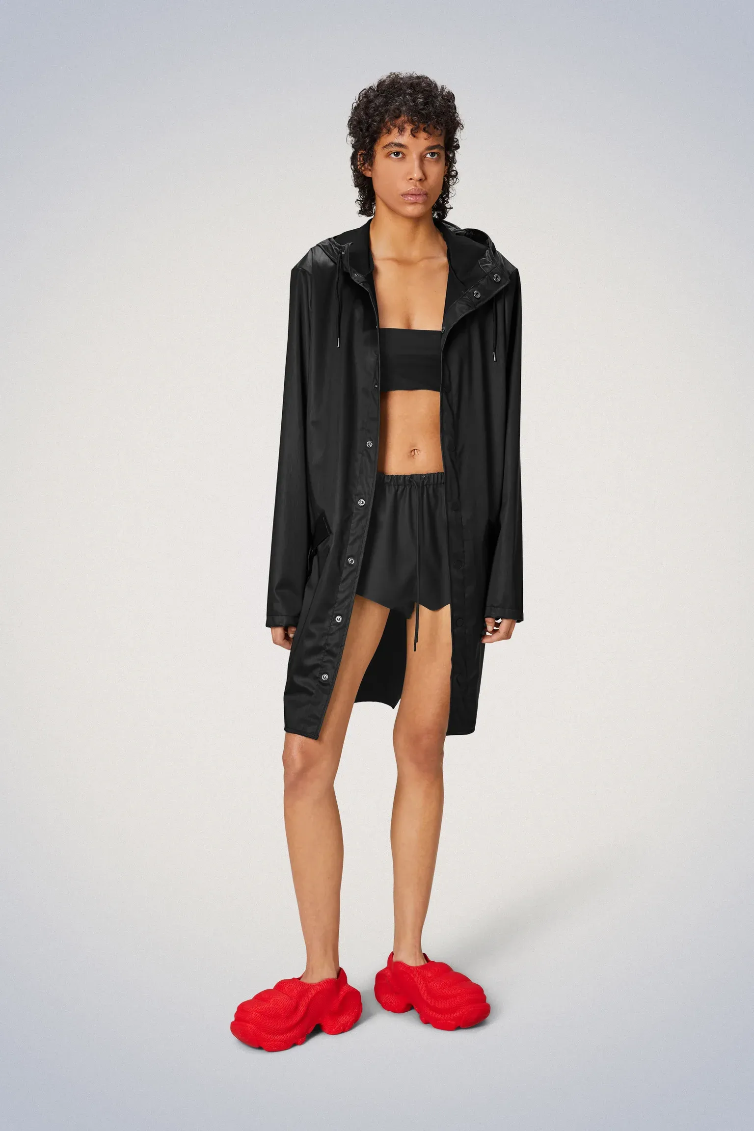  Rains      Long Jacket - Black Grain 