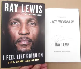 Ray Lewis Ravens signed Book I Feel Like Going On 1st Printing