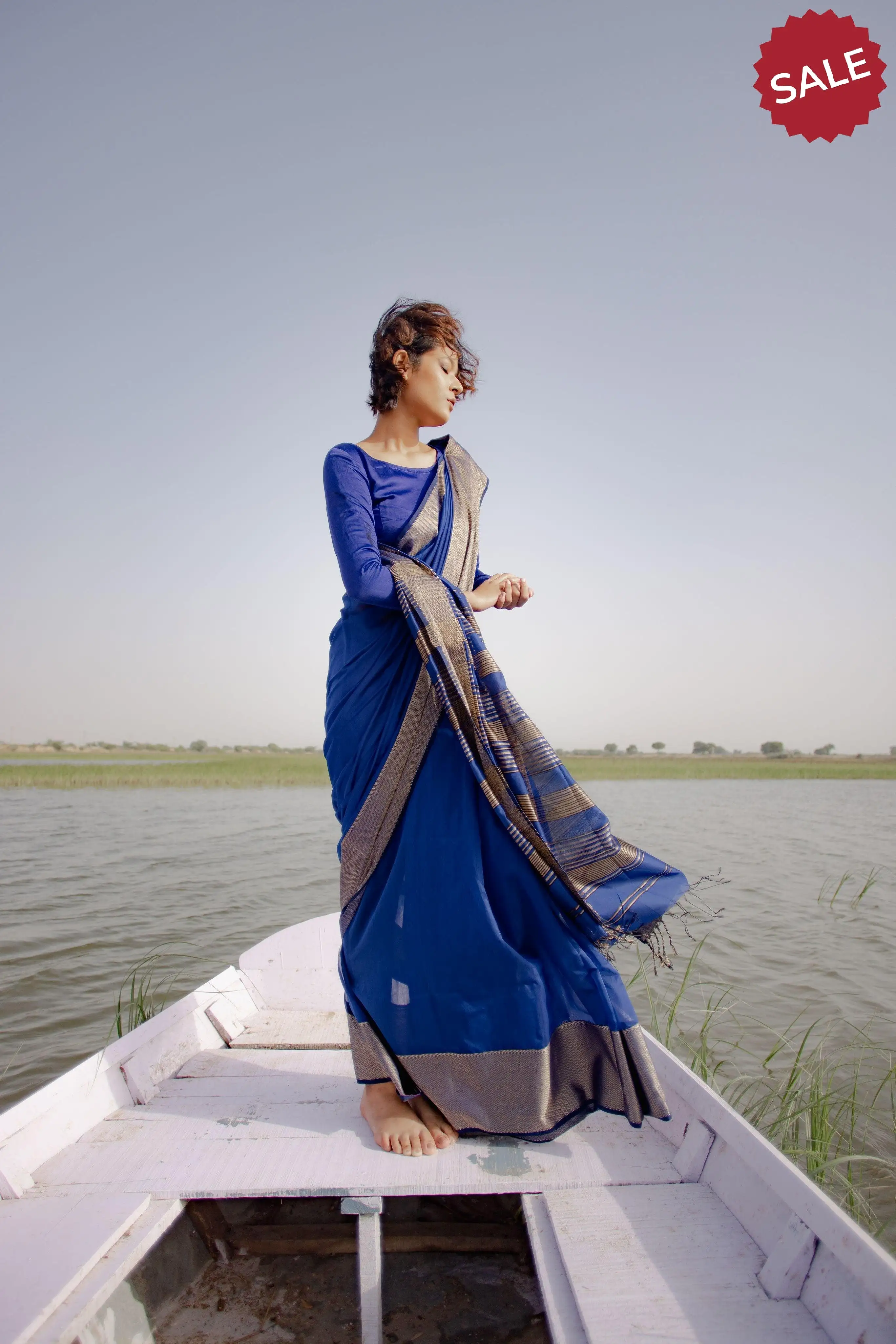 Seher - Royal blue Maheshwari Saree