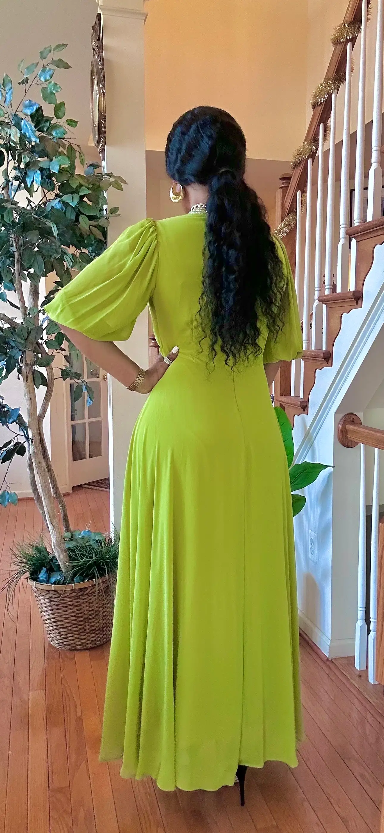 SHORT SLEEVES MAXI DRESS(LEMON)