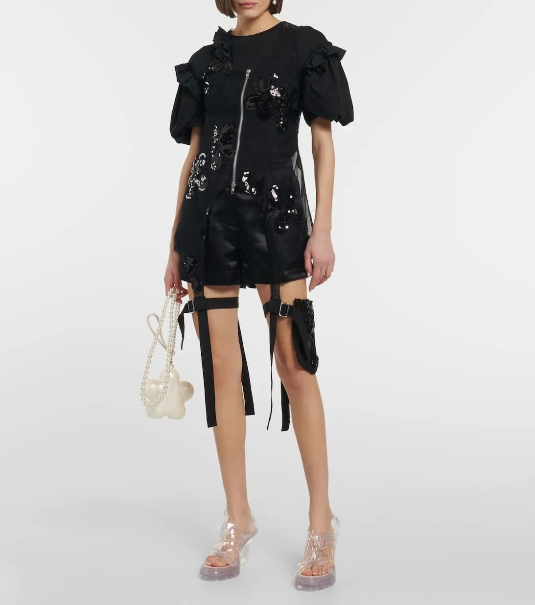 Simone Rocha  |Flower Patterns Sleeveless U-Neck Medium Lace