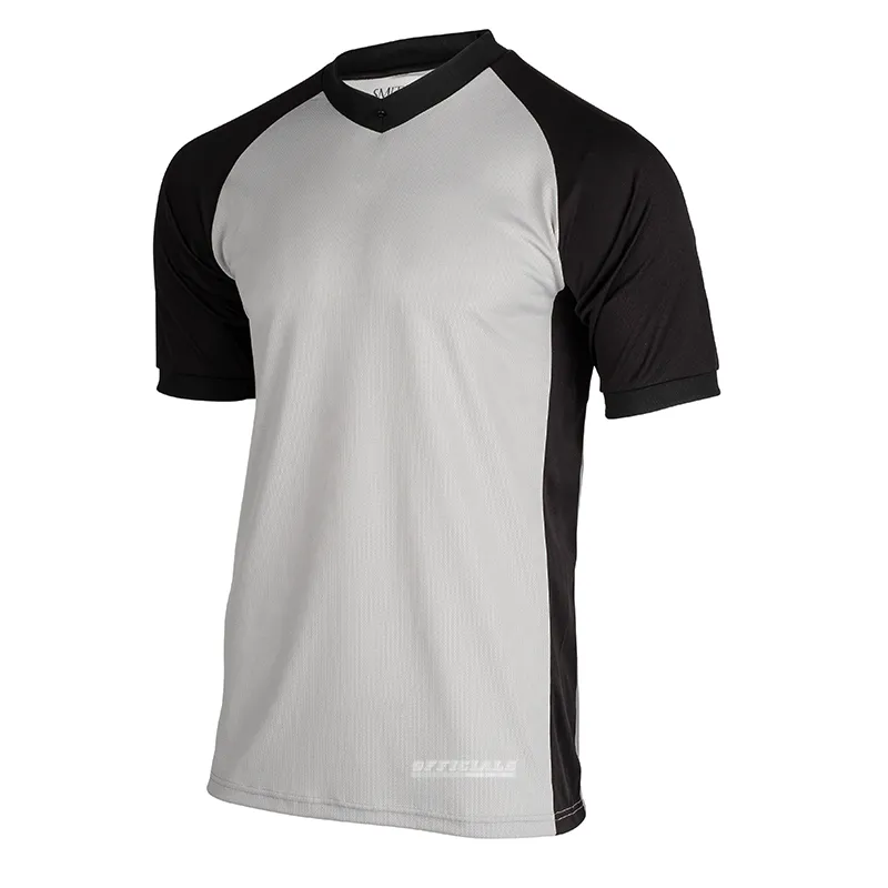 Smitty Solid Grey w/ Black Sleeves & Side Panel V-Neck