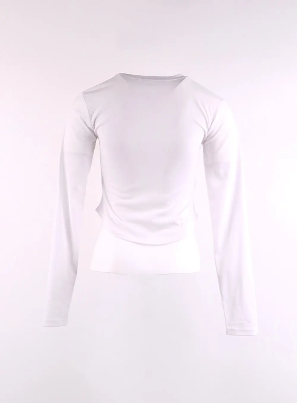 Solid Bowknot Long Sleeve Top CJ425