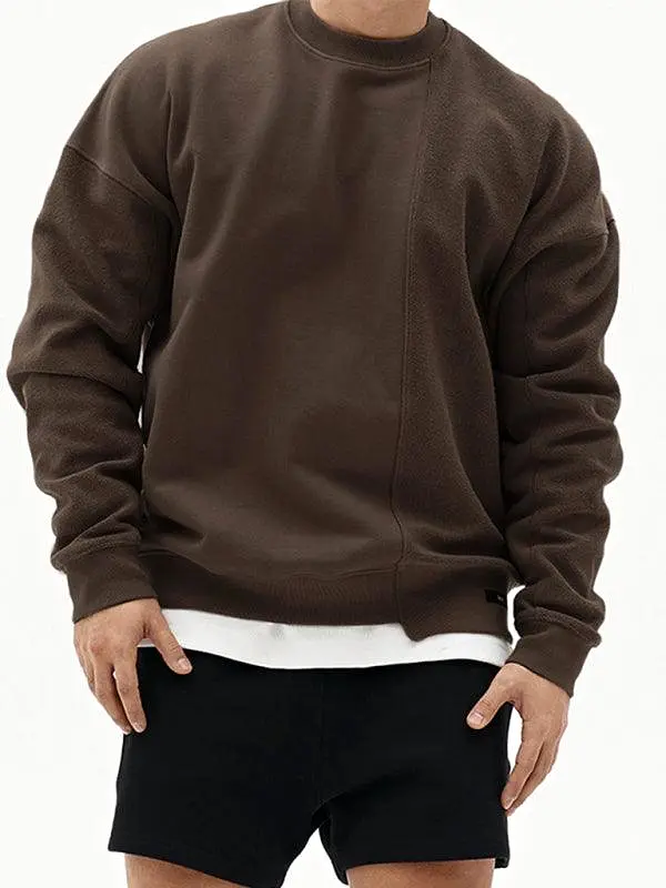 Solid Crew Neck Men Sweatshirt