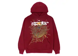 Sp5der Logo Hoodie Maroon