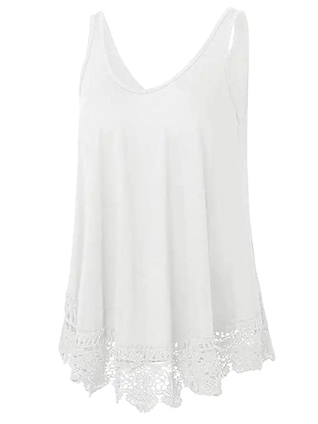 Stylish Lace Sleeveless Plus Size Cotton Vest for Women