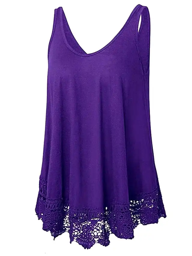 Stylish Lace Sleeveless Plus Size Cotton Vest for Women