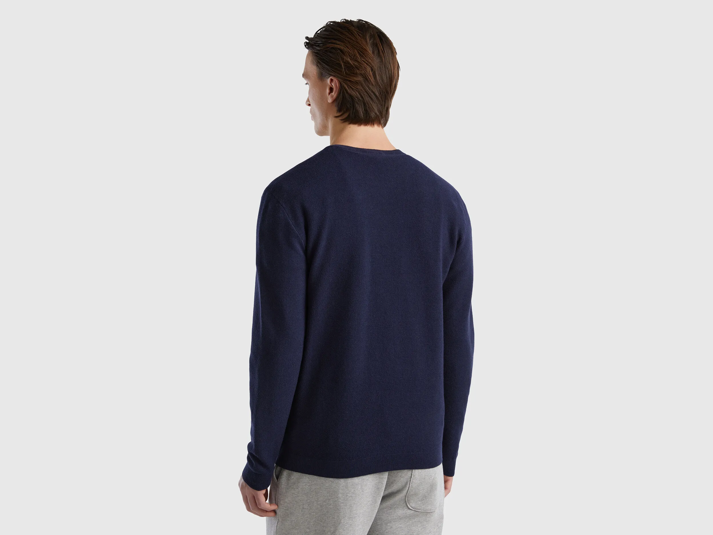 Sweater in cashmere blend - Dark Blue | Benetton