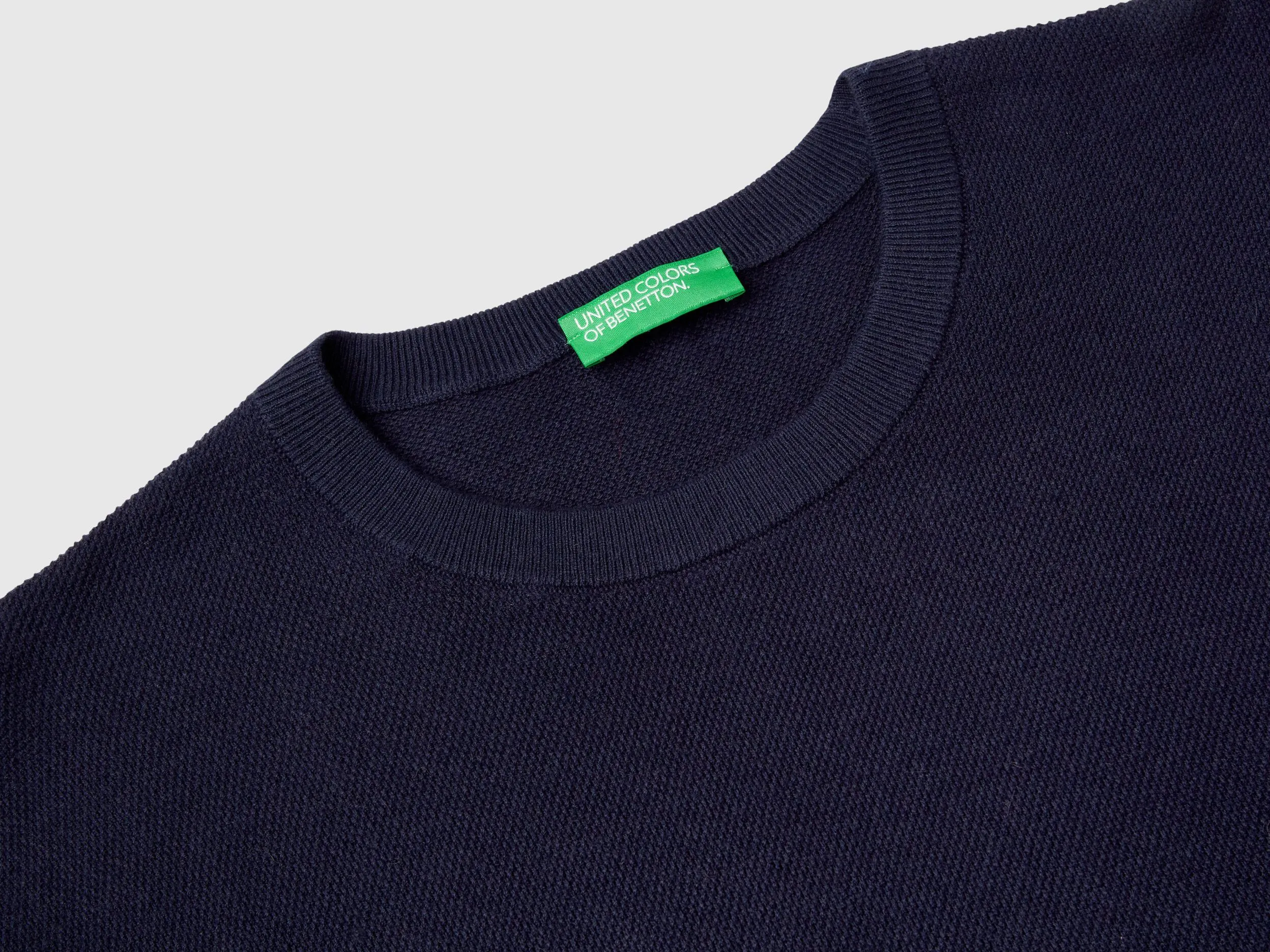 Sweater in cashmere blend - Dark Blue | Benetton