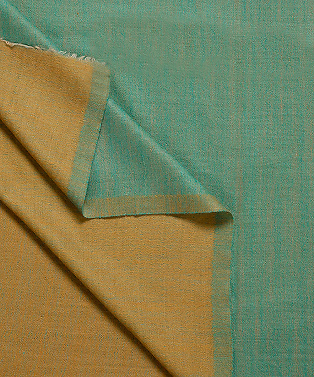 Teal And Heena Green Handwoven Double Shade Pure Pashmina Ladies Stole