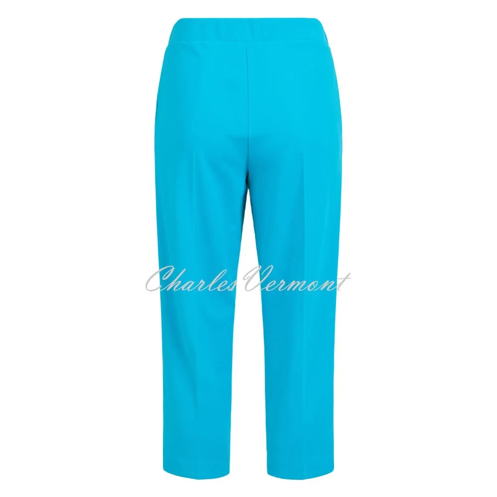 Tia Cropped Drawstring Trouser - Style 71303-7341-70 (Turquoise)