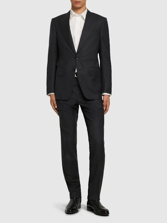 Tom Ford   Shelton peak lapel Prince of Wales suit 