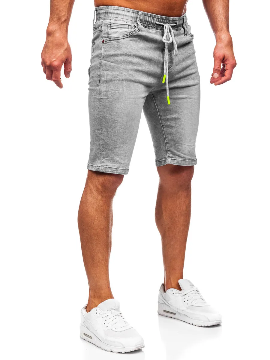 Uomo Pantaloncini in jeans Grigio Bolf TF235