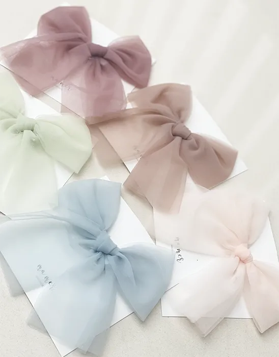 Valentina Matching Colour Bow Clip or elastic headband