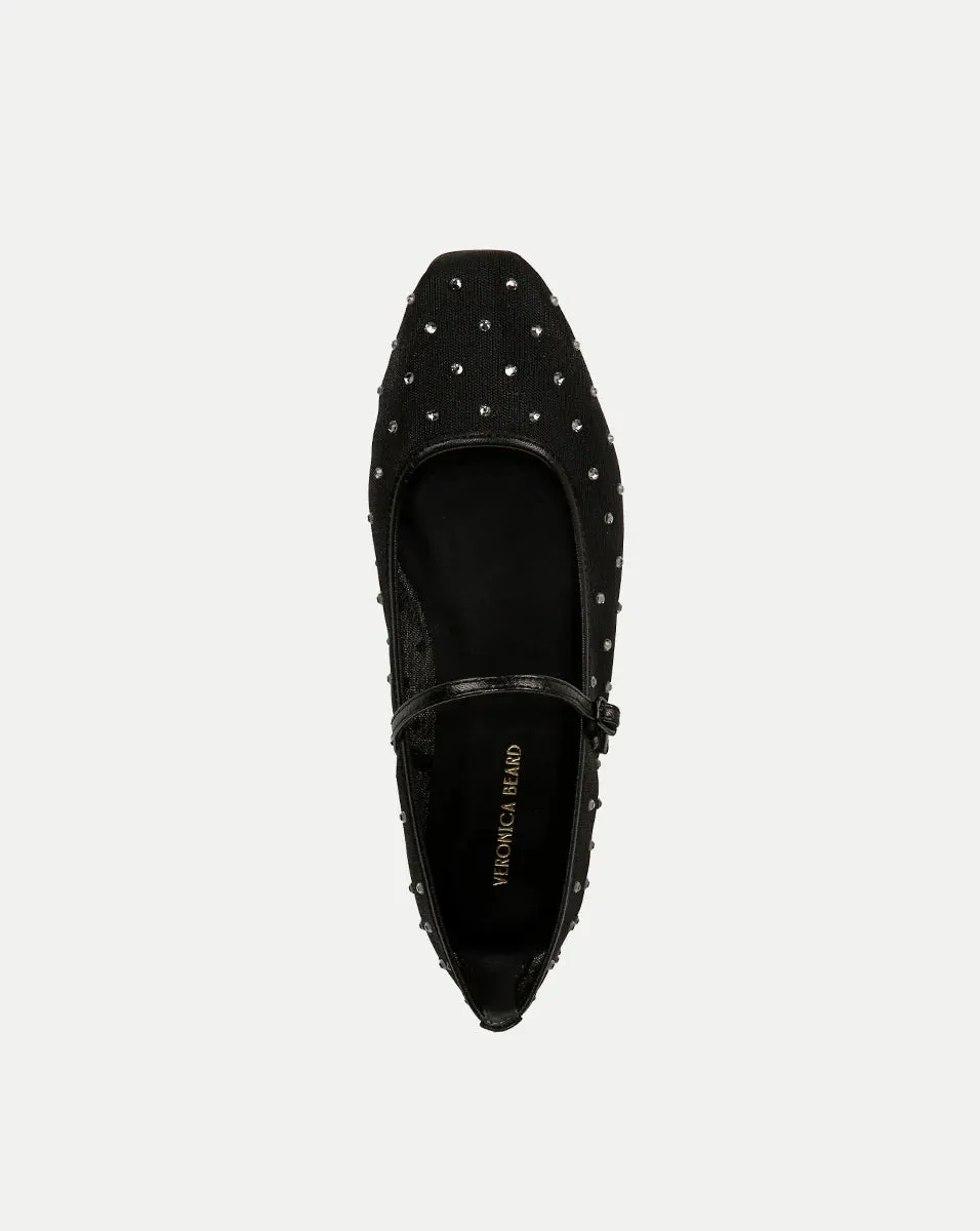 Veronica Beard Ellie Mesh Flat in Black Diamond