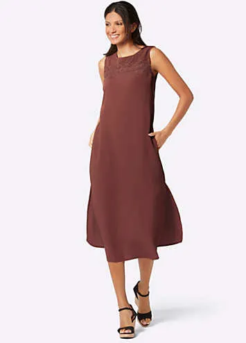 Witt Lace Trim Sleeveless Midi Dress | Grattan